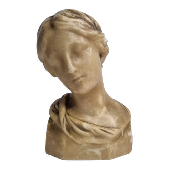 Bust of a young woman in Florentine style wax, 19 cm