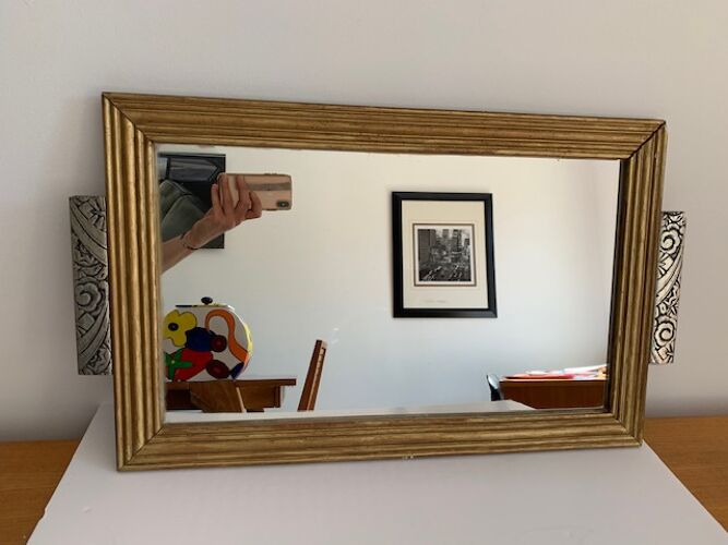 Miroir art déco rectangulaire 65x38cm