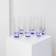 6 vintage drinking glasses from Italy from the 1980s - Set of transparent royal blue water glasses - Mid-Century design
