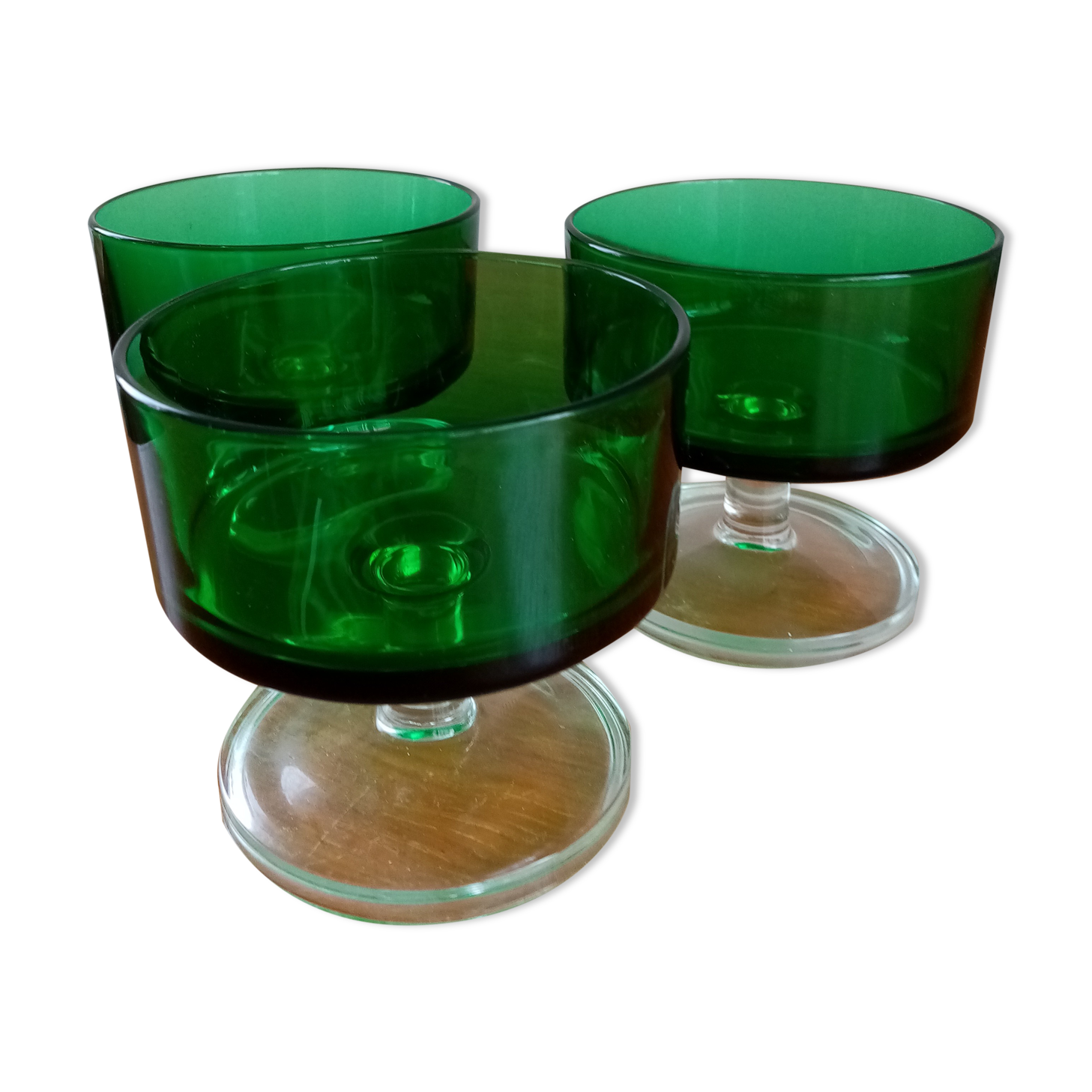 Green vintage ice cream cups