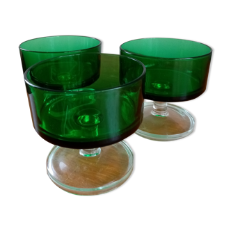 Green vintage ice cream cups