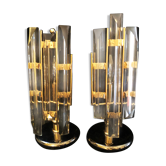 Pair of crystal lamps Venini 1980