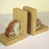 PAIR OF MARBLE BOOKENDS