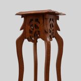 Art Deco tall pedestal in oak with 2 levels, France ca. 1915