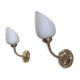 Articulated brass and opaline wall lights - mid 20th century.