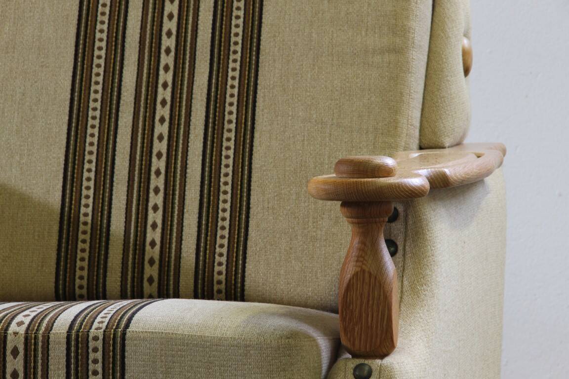 Vintage 1960s set of low & high back lounge chair oak, style of Henning Kjærnulf