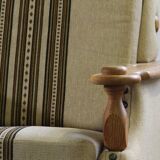 Vintage 1960s set of low & high back lounge chair oak, style of Henning Kjærnulf