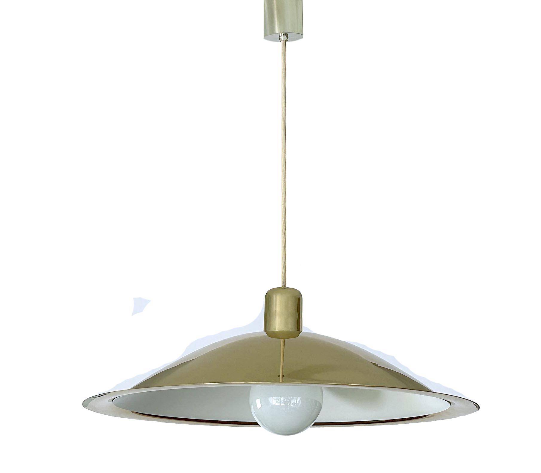 Large Scandinavian Pendant Light in Brass