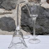 Pair of flower candlesticks on foot