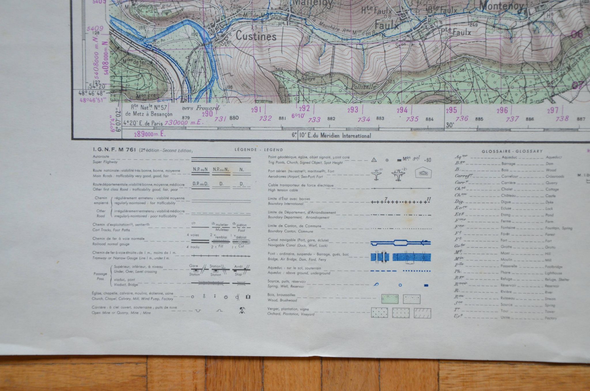 Vintage map of Nomeny