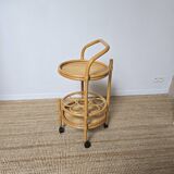 Vintage rattan bar trolley