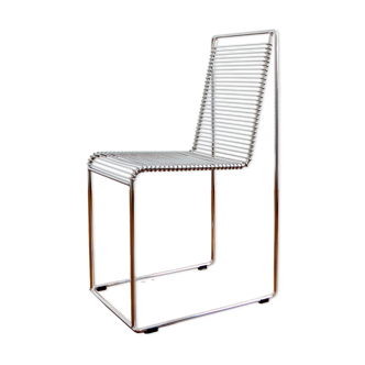Chrome steel wire chair by Till Behrens for Schlubach 1980s ( 1 / 8 )