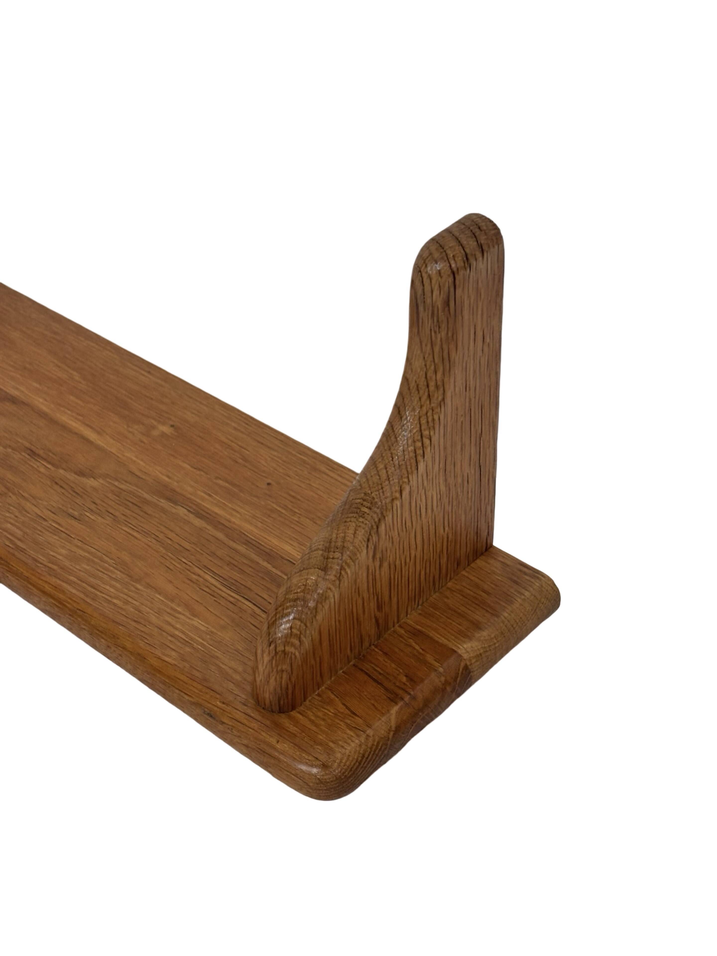 Vintage book shelf wall rack 1970s wood minimalist design