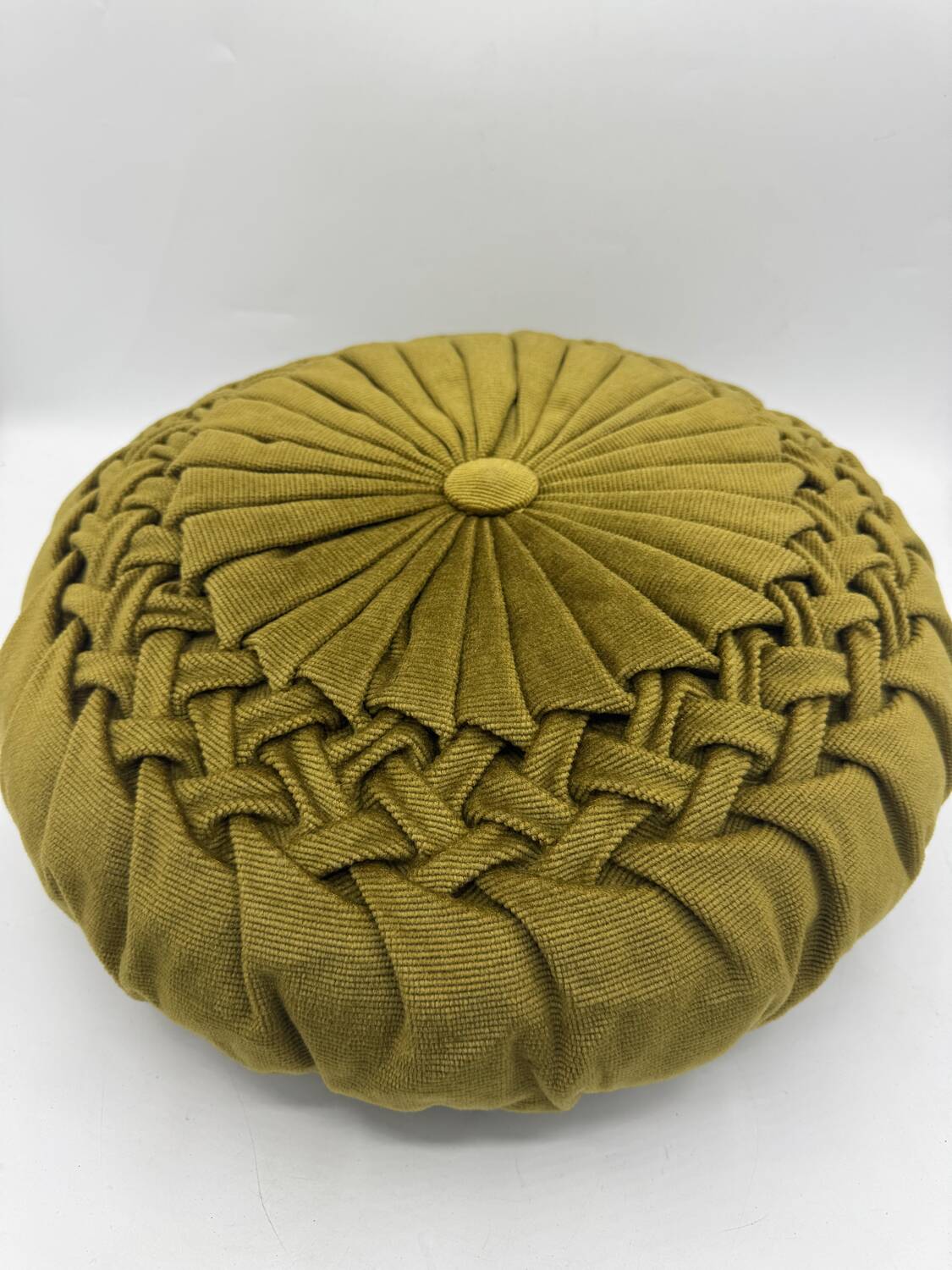 Vintage velvet round cushion