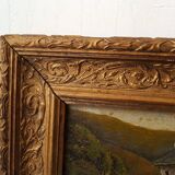 Oil on cardboard with frame