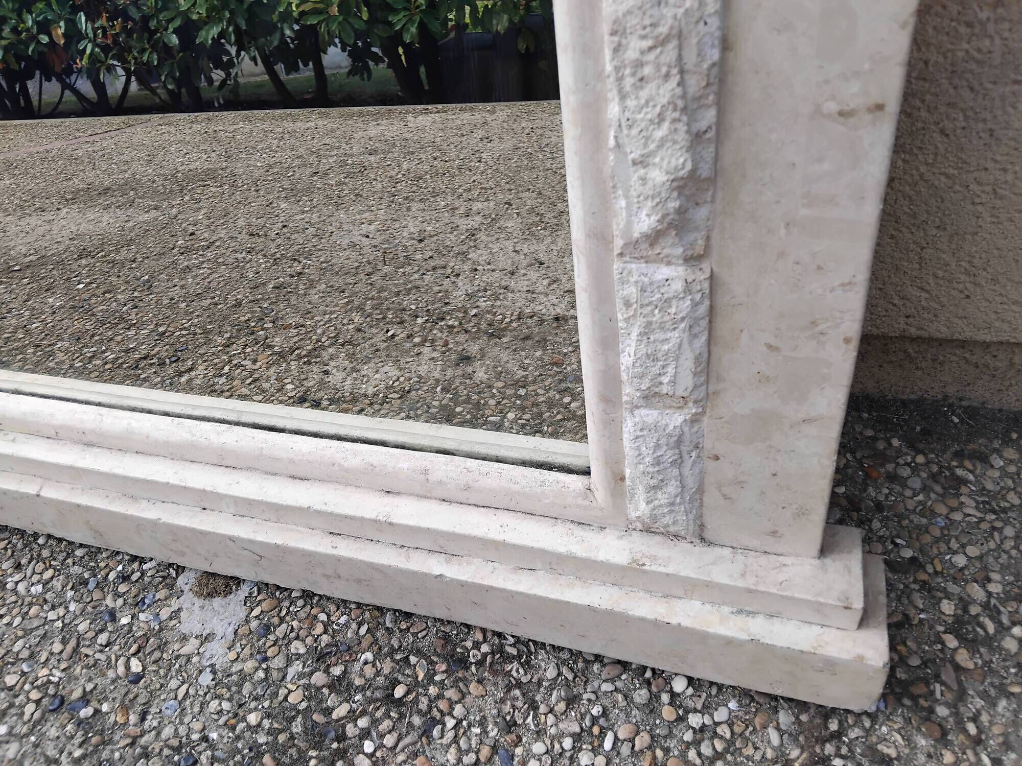 Large vintage stone mirror