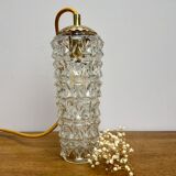 Vintage moulded glass tulip hanging lamp
