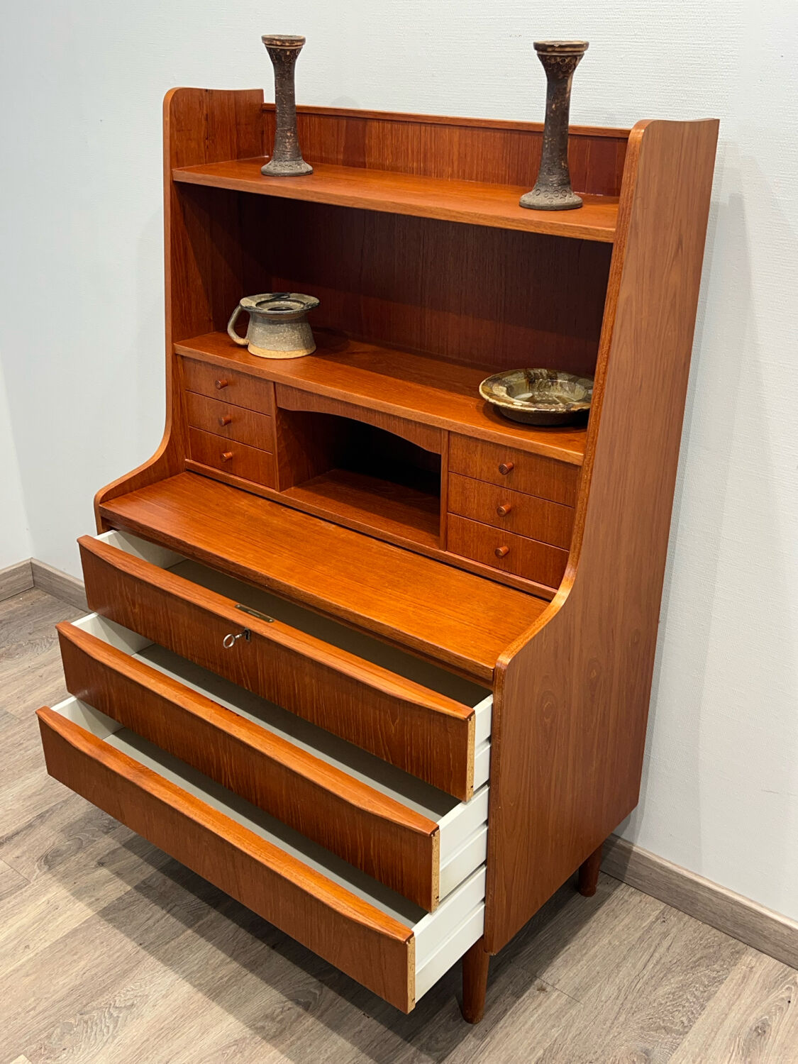 Scandinavian teak secretary desk, 1960s