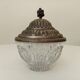 Vintage chiseled glass and tin candy box