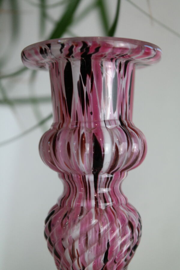 Vase verre de Clichy Legras Rose début XXème