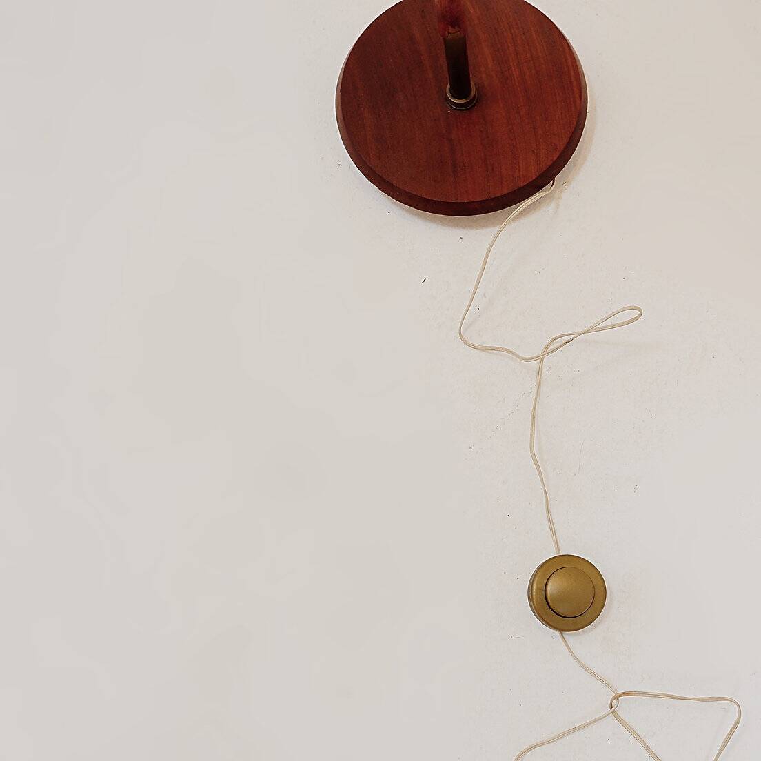 Mid-Century teak and brass floor lamp, Denmark, 1960s