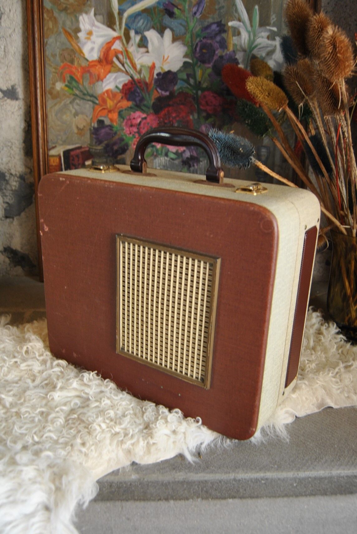 Suitcase turntable record 50s