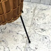 Vintage bamboo and wicker planter basket