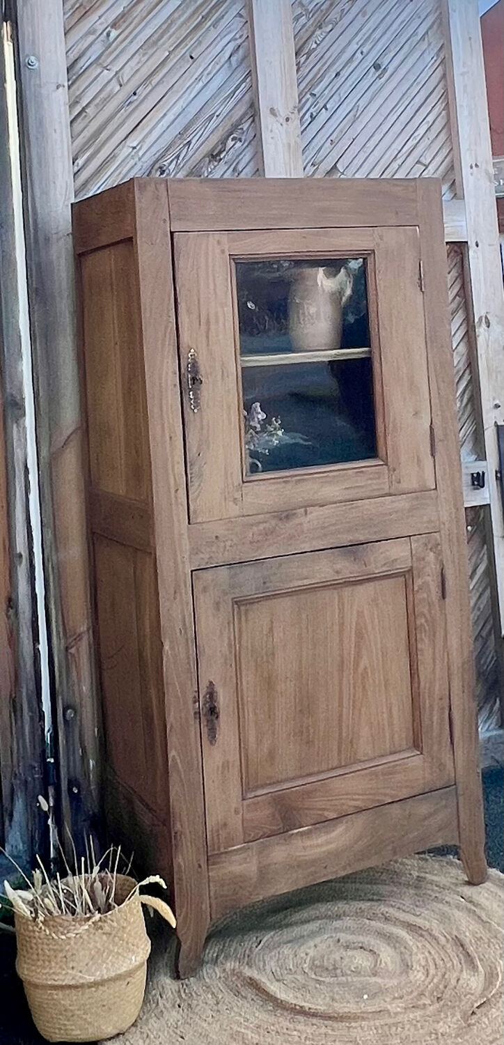 Antique solid oak bonnetière: dresser, cupboard...