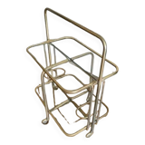 Brass and glass trolley from the 70s, foldable, perfect condition