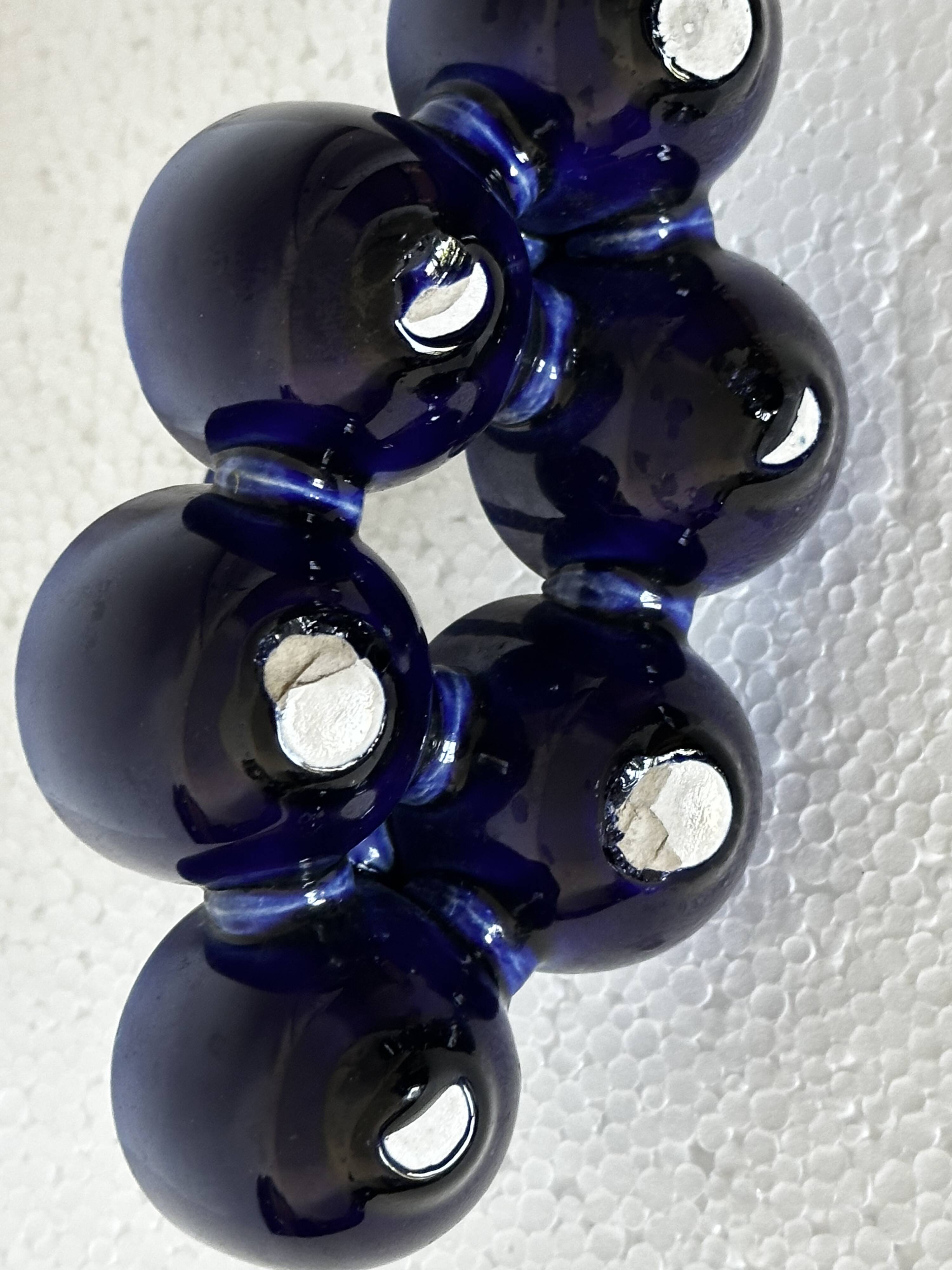 Cobalt Blue Egg Cup Service in earthenware by Georges Dreyfus workshop circa 1900