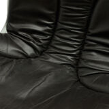 Set of 4 chrome metal and leather chairs