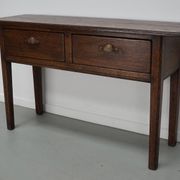 Vintage French rustic farmhouse oak side table, 1950s