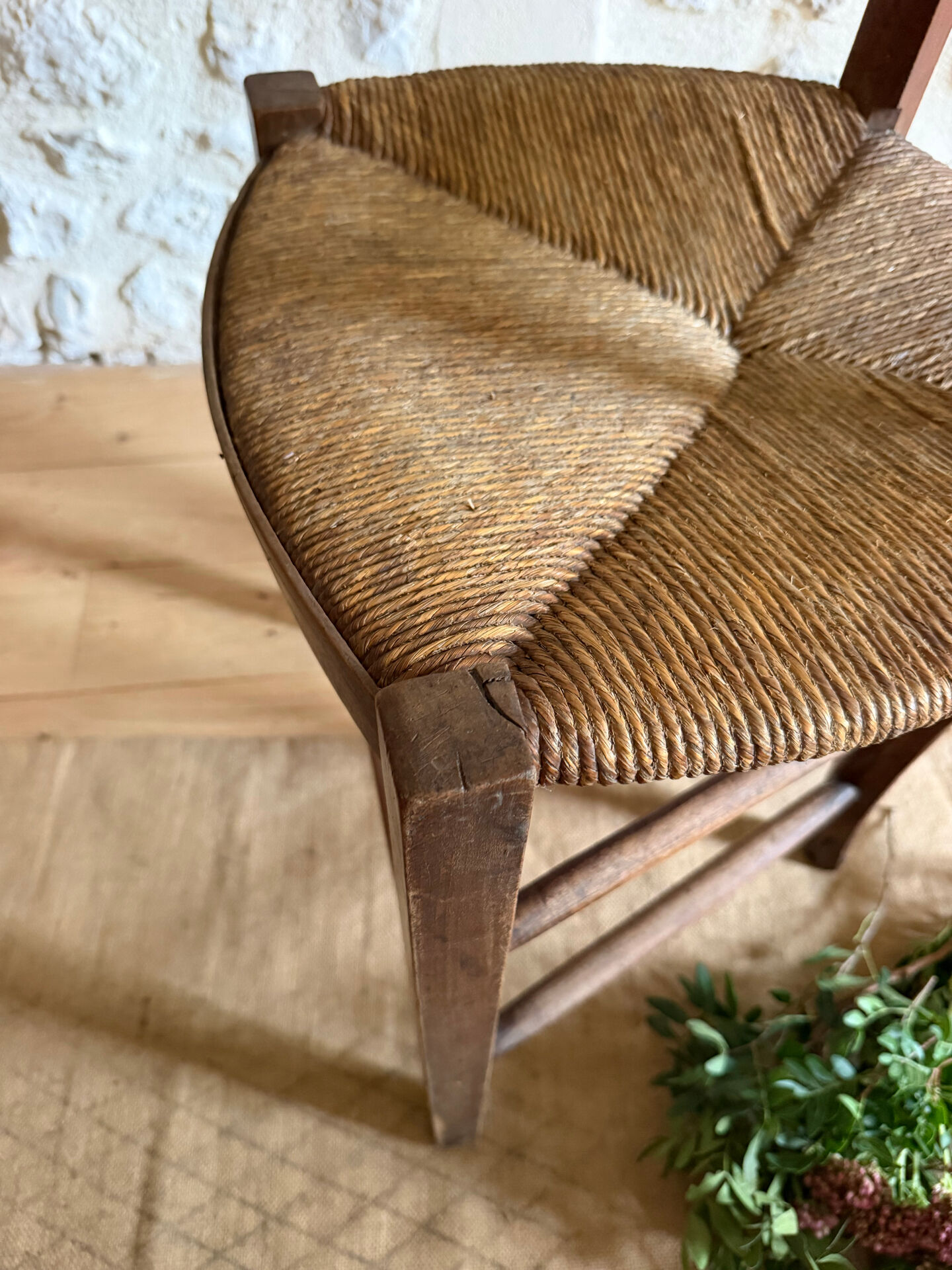 Old wooden country chair.