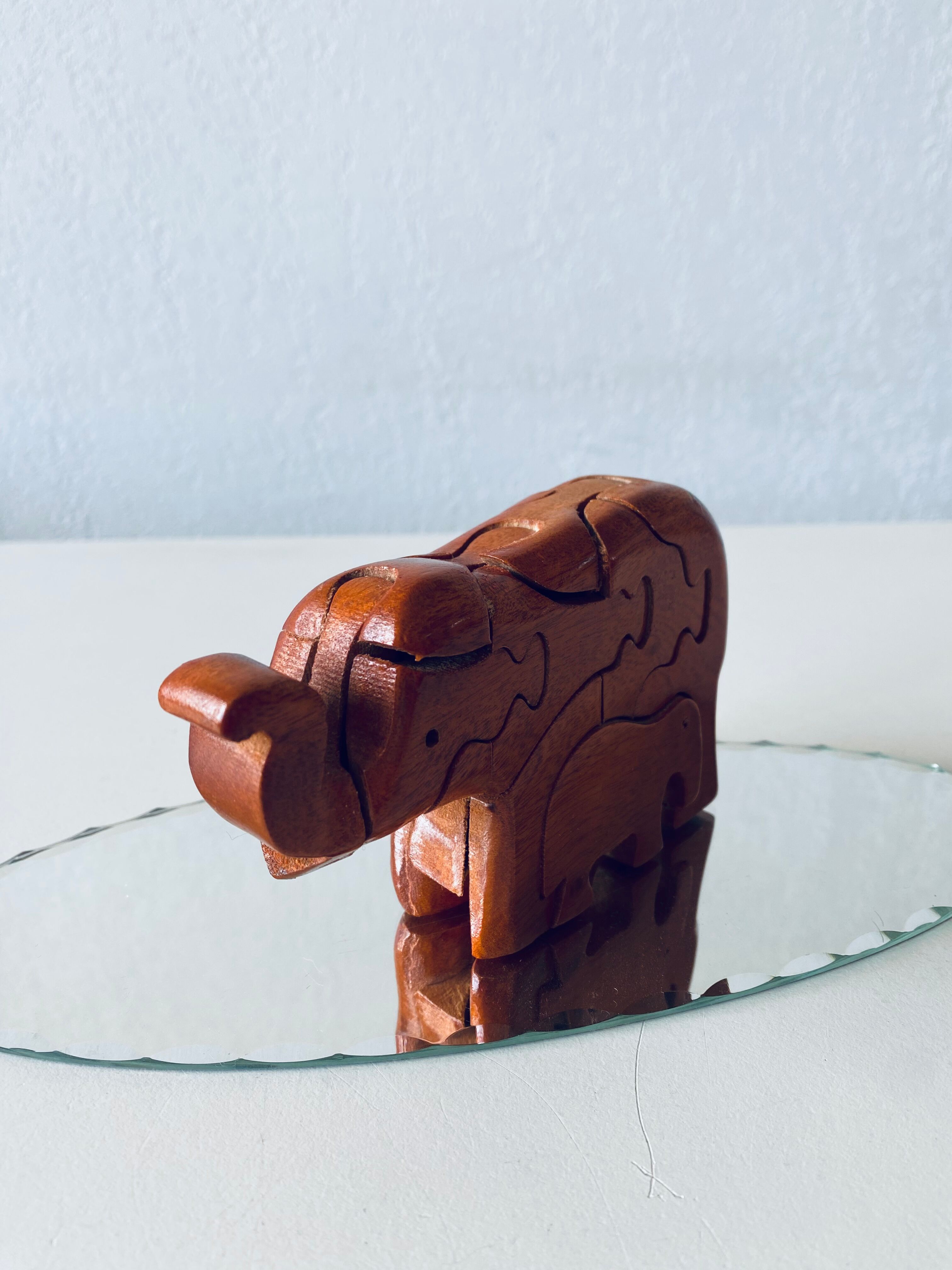 Wooden elephant puzzle