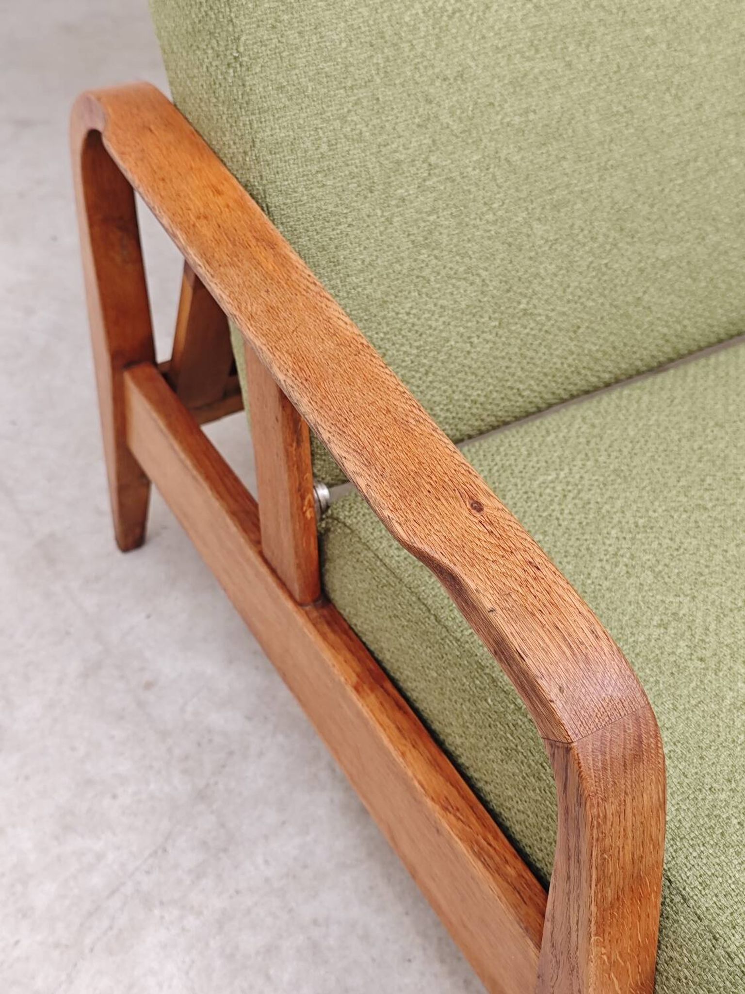 Green Banquette Daybed from Czechoslovakia 1960