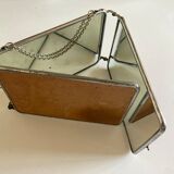 Miroir de barbier triptyque à l'italienne horizontal 1960 L69cm
