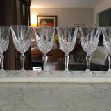 12 large cut crystal wine glasses