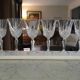 12 large cut crystal wine glasses