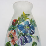 Art Nouveau vase signed floral decoration in glass paste. 40 cm. Year 20