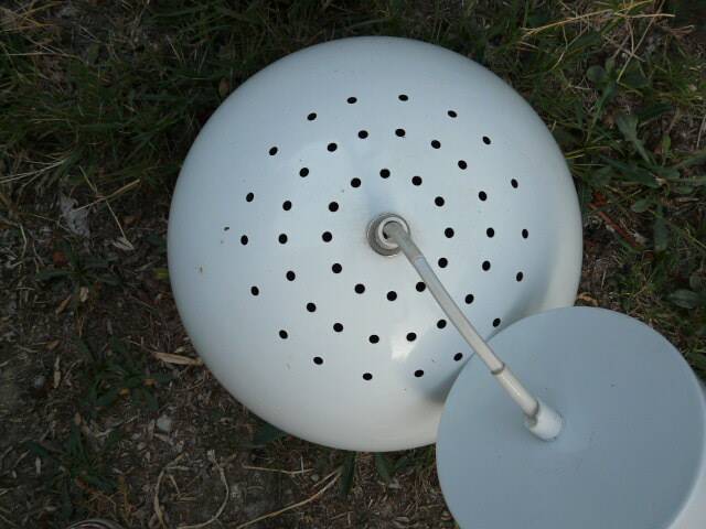 suspension eye ball lacquered white and chrome diameter 26cm