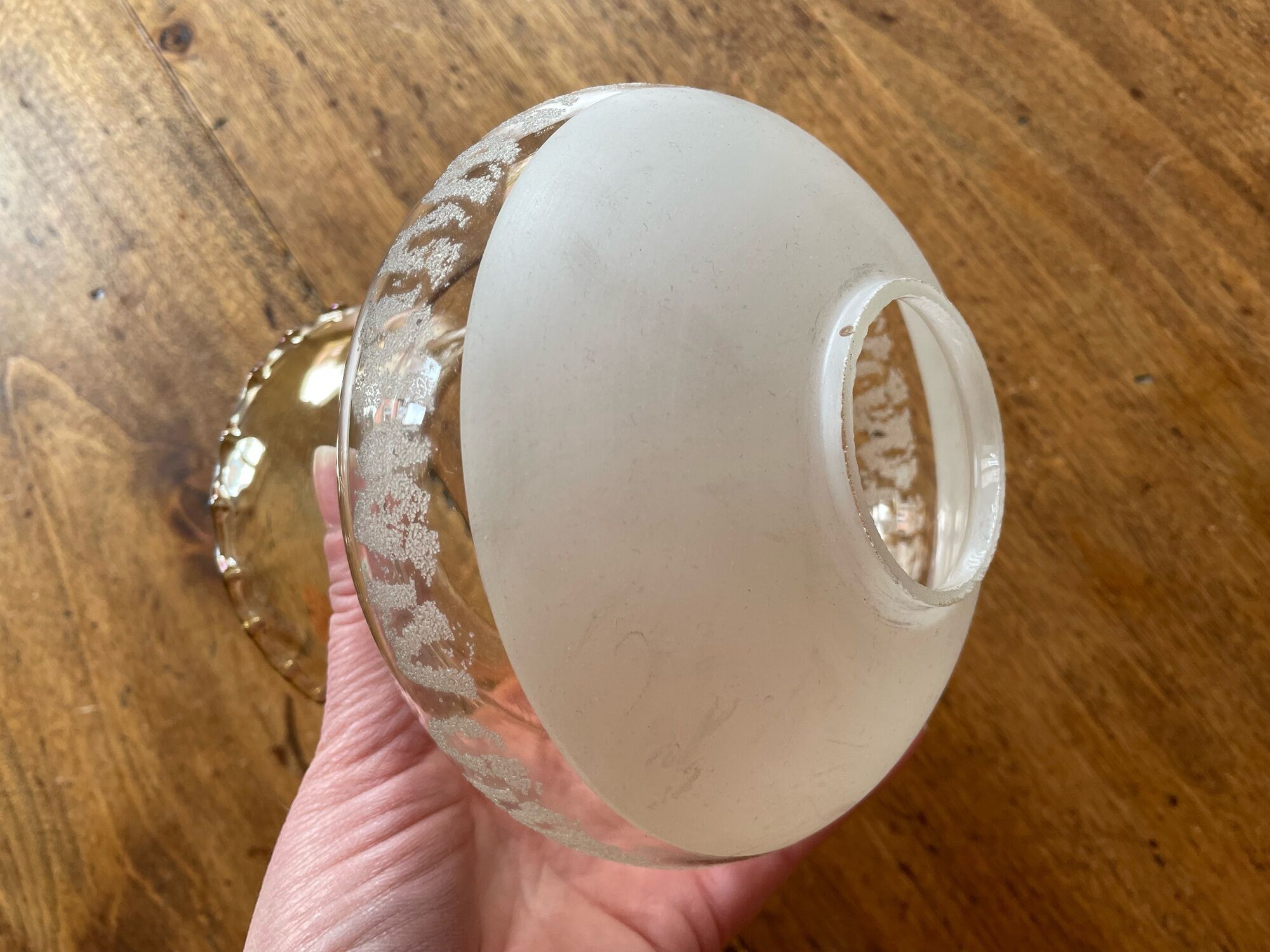 Set of 4 globes of glass lampshades, old, vintage
