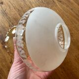 Lot de 4 globes de lustre abats jours en verre, anciens, vintage