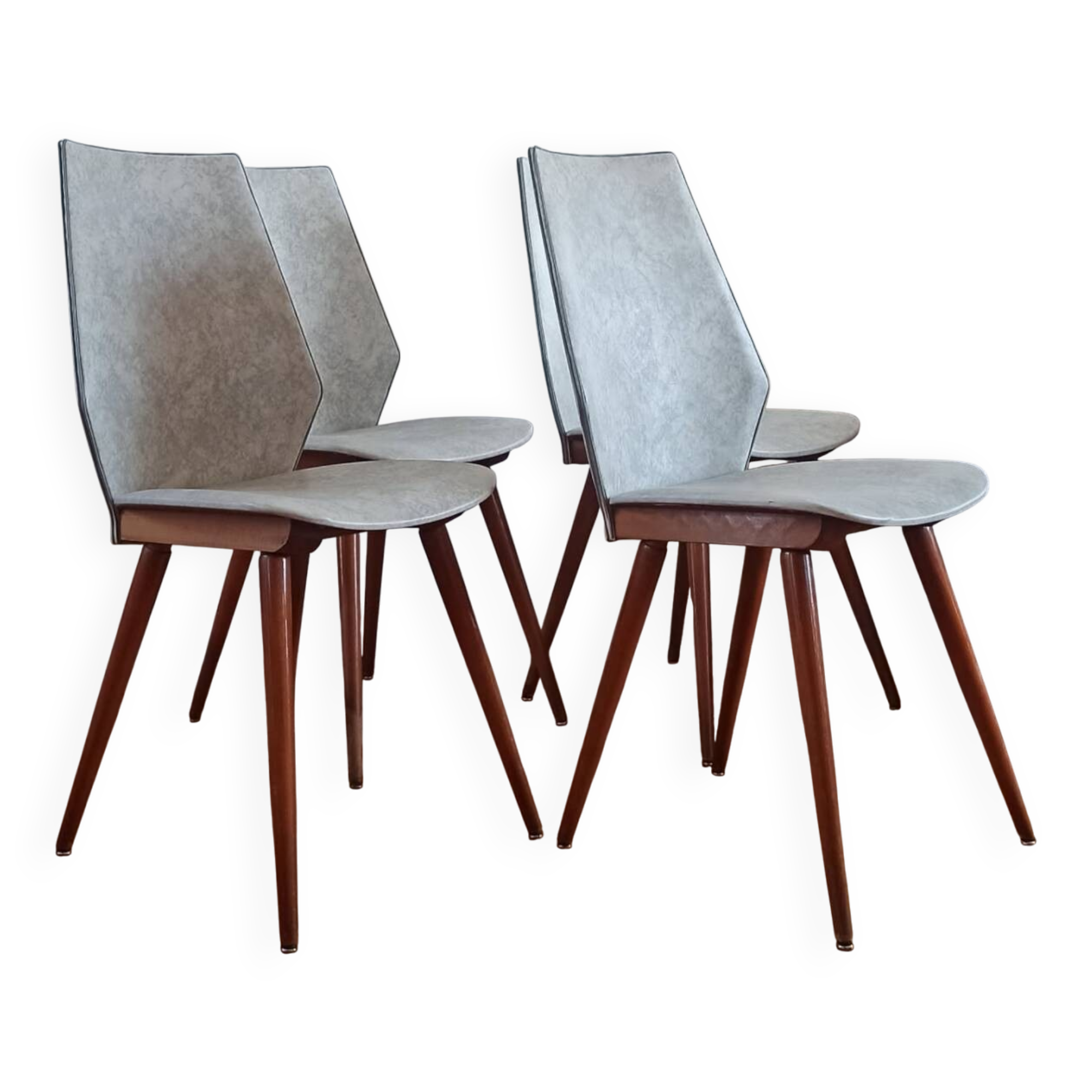 Set of 4 BAUMANN chairs from the 60s (model 840, Max Bill)