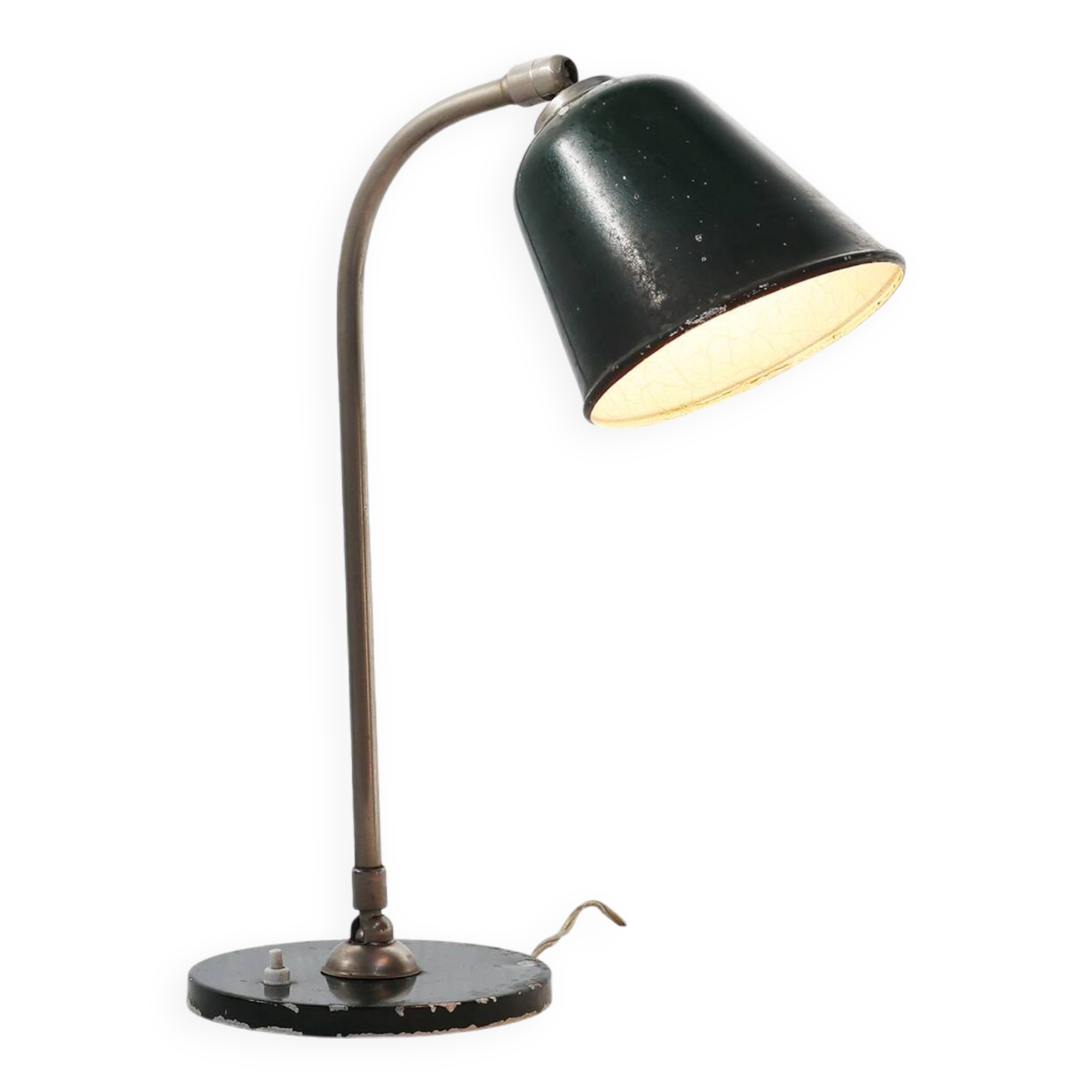 Lampe de bureau industrielle vintage en métal, France vers 1920
