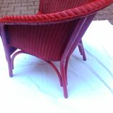 Vintage chair in red rattan