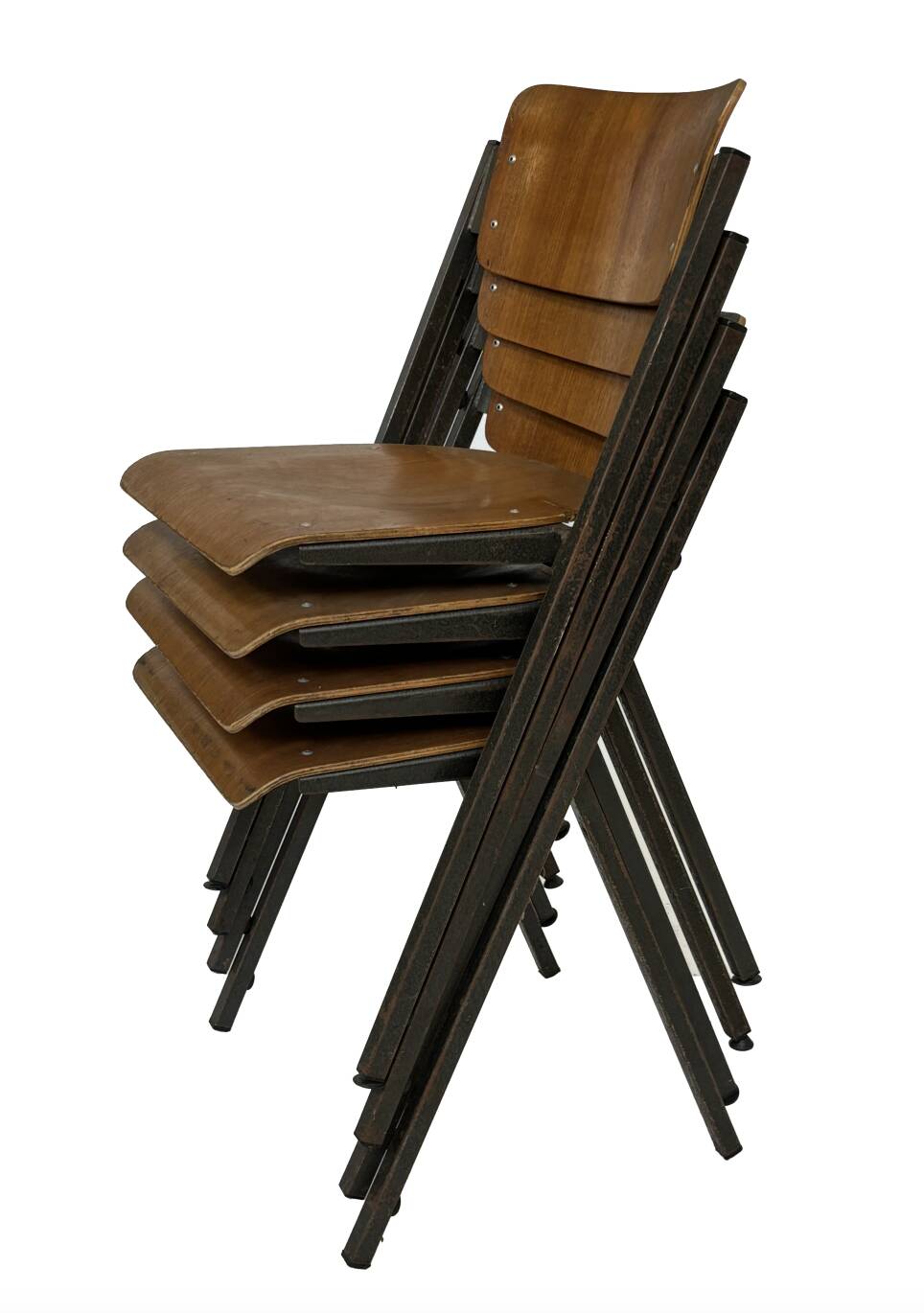 Set Of Four Compass Chairs 1960 Dutch Design School Chairs