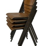 Set Of Four Compass Chairs 1960 Dutch Design School Chairs