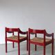 2 red Vico Magistretti “Carimate” style armchairs | Italy | 1970s