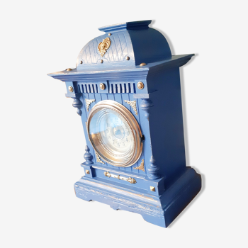 Pendule horloge patinée bleue