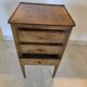 Small Louis XVI period bedside table / chest of drawers in walnut with 3 drawers